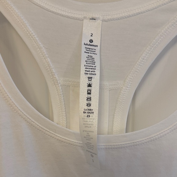 lululemon athletica White Love Tank Top *Pleated - Picture 2 of 4